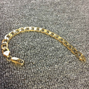 wholesale 24k gold GP 10MM men's curb link chain bracelet 20CM.Fashion Gold COLOR men Jewelry Bracelets for men