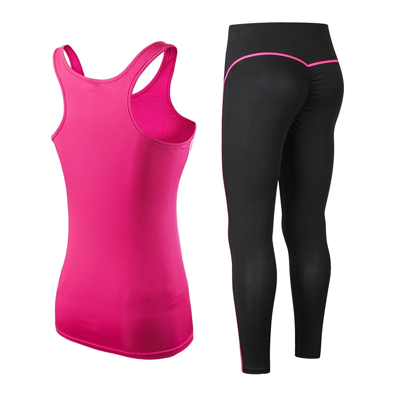 2021 Sports Running Cropped Top +Leggings Set Women Fitness Suit Yoga Sets Gym Trainning Set Clothing workout fitness women yo